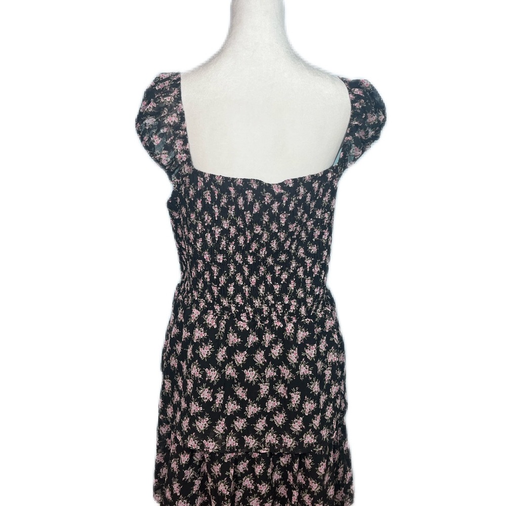 NWT And Now This Black and Pink Floral Midi Dress With‎ Ruffle Skirt Size 3XL - Picture 6 of 8